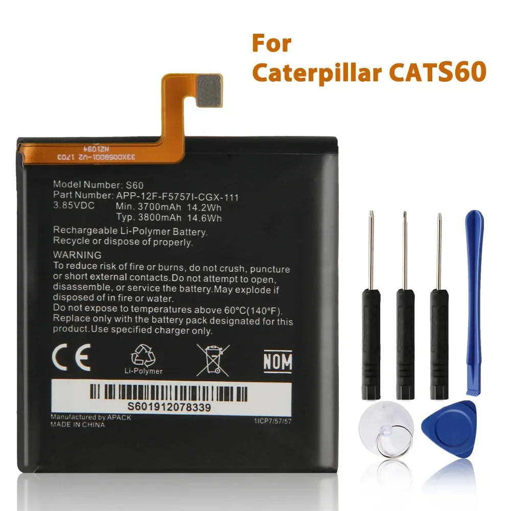 

Replacement Battery For Caterpillar Cat S50 S40 S60 S41 S30 APP-12F-F57571-CGX-111 High Quality Batteries With Tool 3800mAh