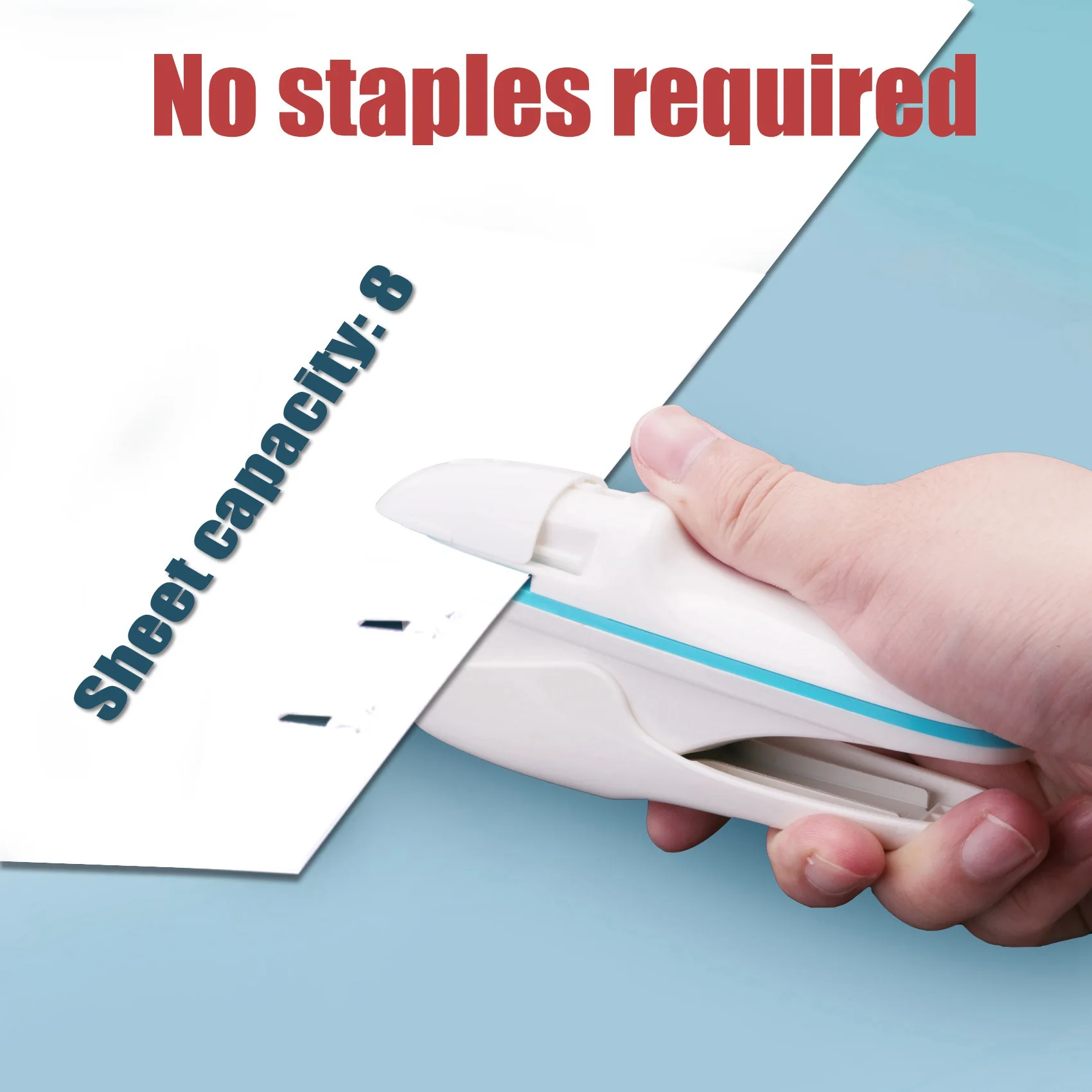 A23F-No Nails Stapling Machine Mini Cute Book Stapler No Staples Required Stapleless Stapler Paper Stapling Stapler Without Stap
