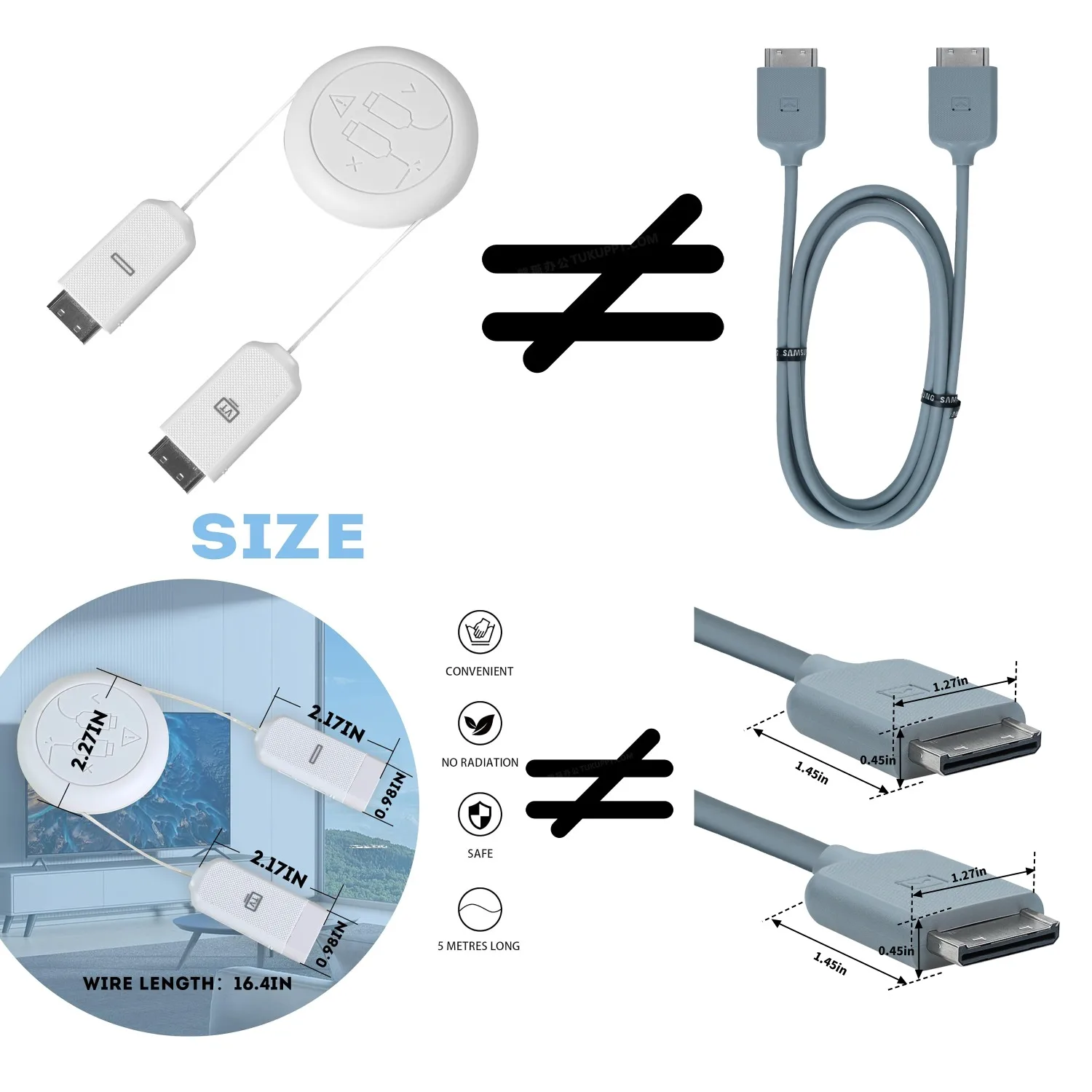 New BN39-02209A BN39-02248B Connect Cable for 49/55/65/75/82 Inch TV UN49MU7000FXZX UN49MU8000FXZA UN49MU800DFXZA UN55MU7000FXZX