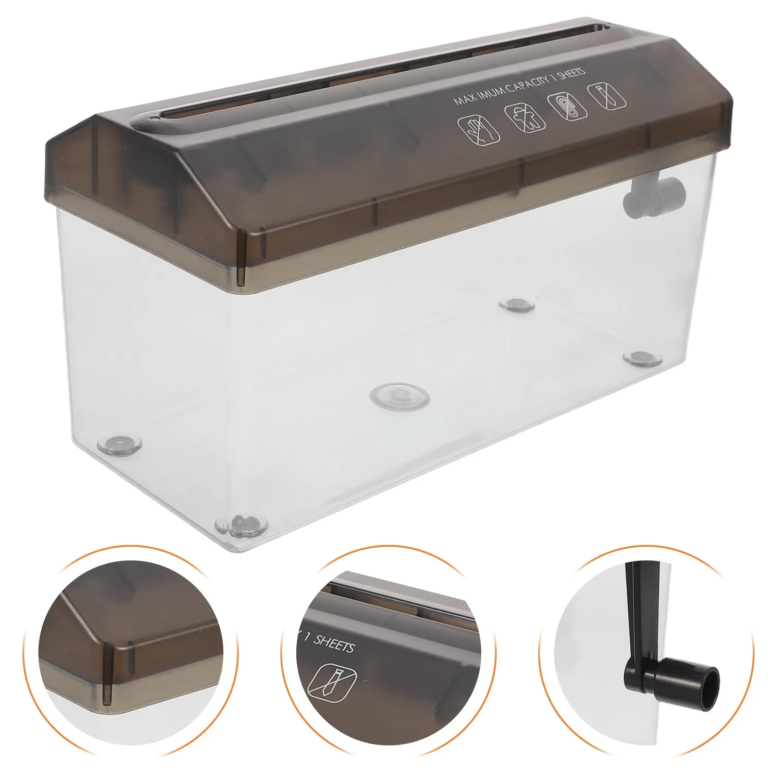 Manual Paper Shredder Portable Compact Desktop Shredder for Home Office Document Strips Cutting A4 Paper Bills Receipts