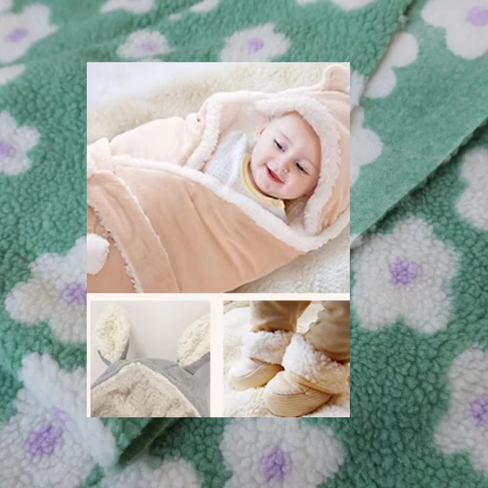 Thicken Sherpa Lined Micro Elasticity Fabric for Soft Thermal Coat Clothing Glove Cloth Diy By The Meter Sewing Material