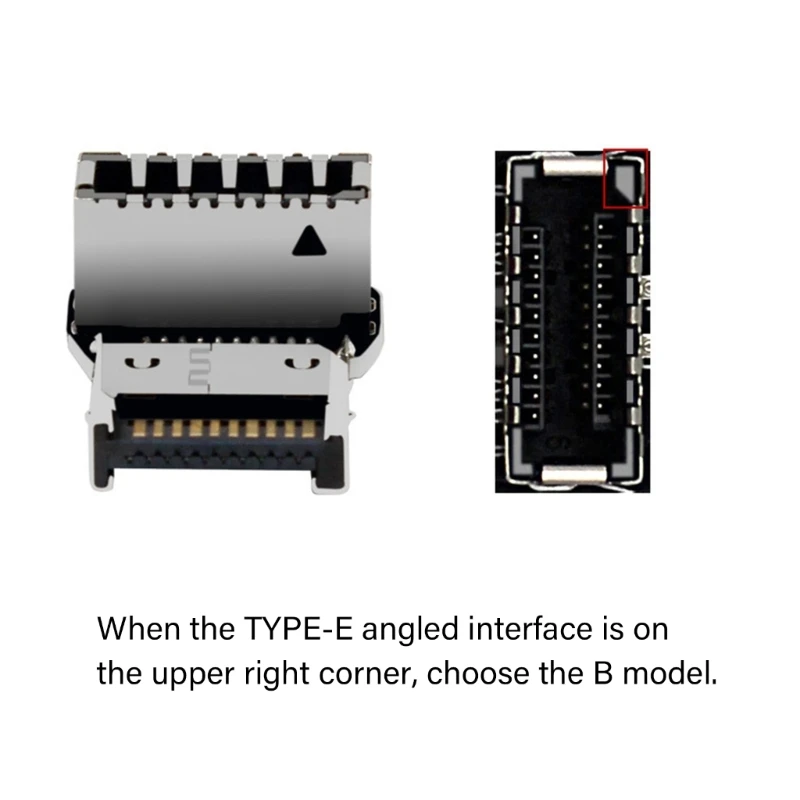 Q39D USB3.1 Bộ điều hợp góc phải 10Gbps Loại E để loại C đầu nối C cho các bản dựng bo mạch chủ PC