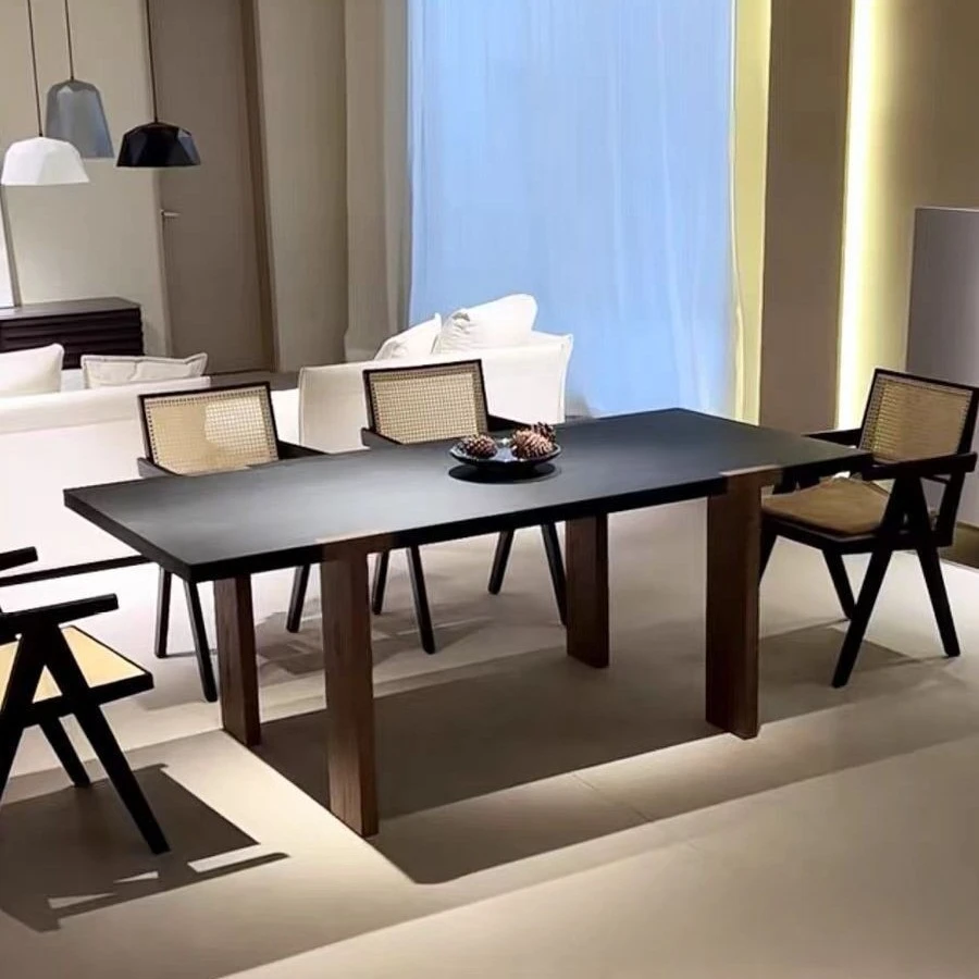 Wabi-sabi wind, solid wood dining table, home creative desk