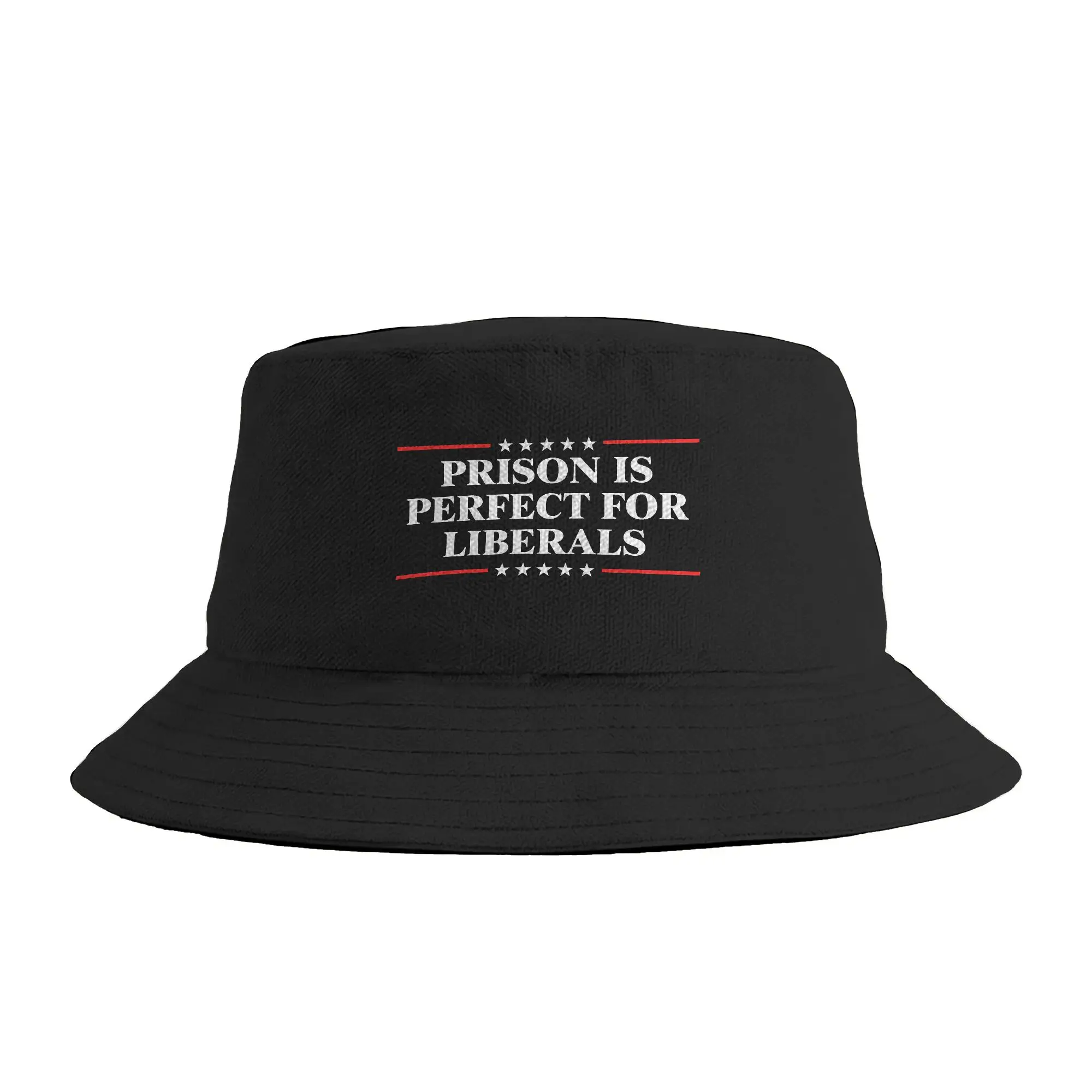 Męskie Damskie Więzienie jest idealne dla liberalistów Kapelusz typu bucket hat Miękkie, składane kapelusze rybackie Letnie modne czapki wędkarskie Kapelusz z daszkiem Harajuku