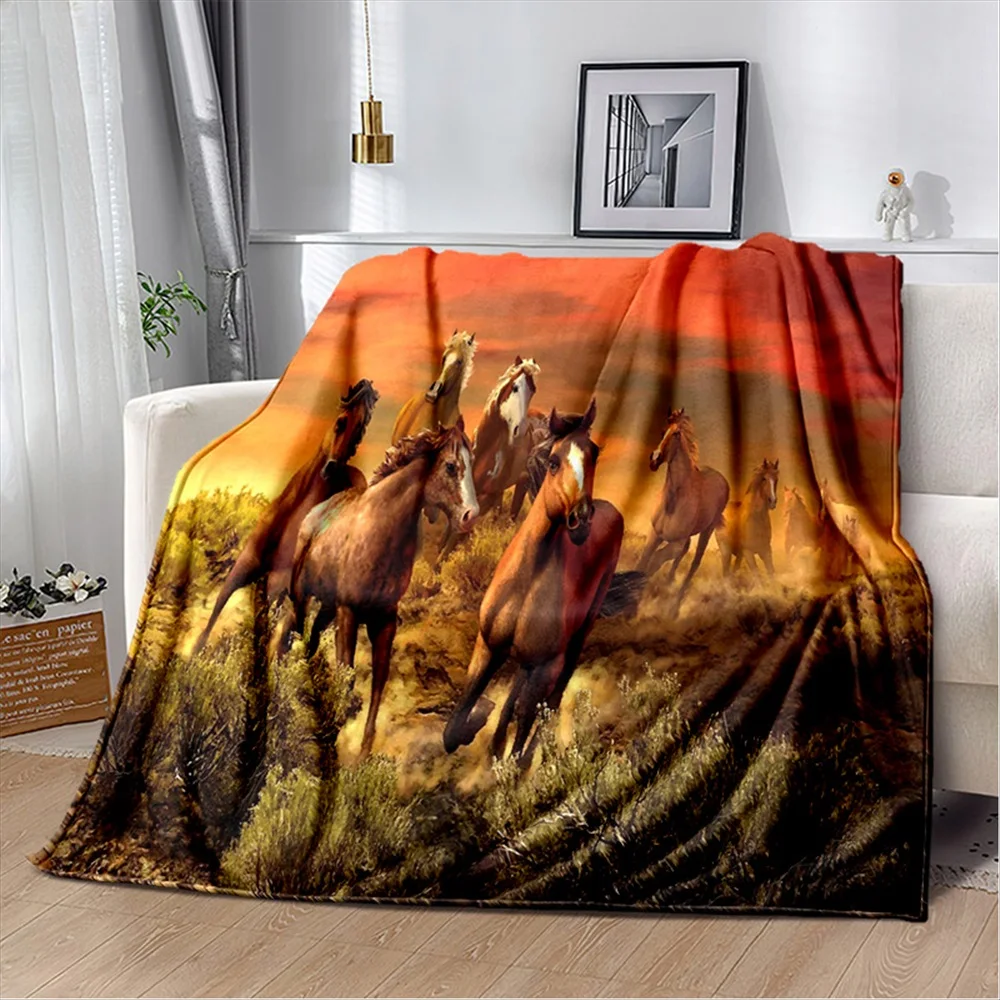 Animal Pentium Gallant Horse Steed Blanket,Soft Throw Blanket For Home Bedroom Bed Sofa Picnic Travel Office Cover Blanket Kids