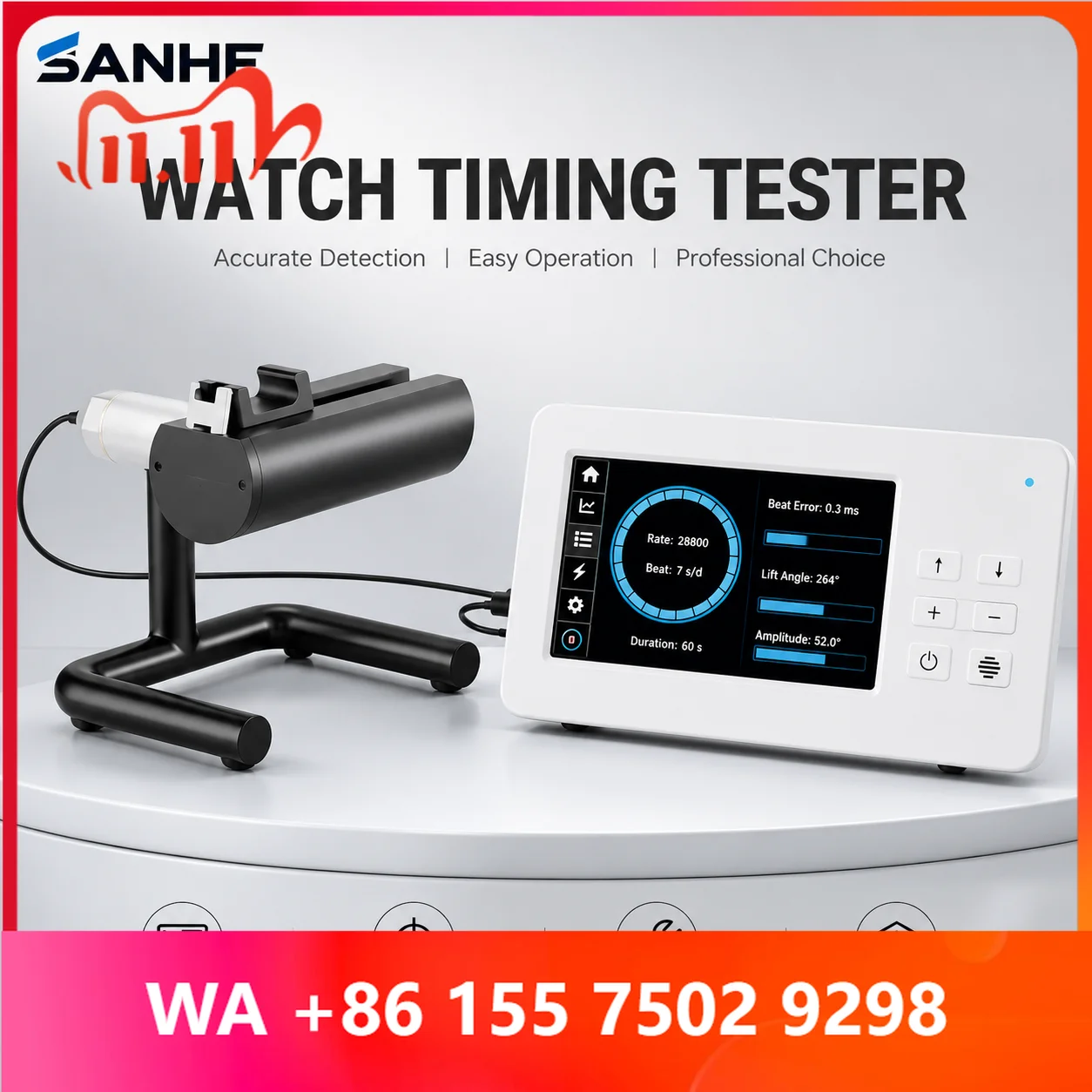 Multi-Function Mechanical Chronometer Moement Wristwatch Repair Tool Swing Polarization Measuring Instrument for Calibrator Use