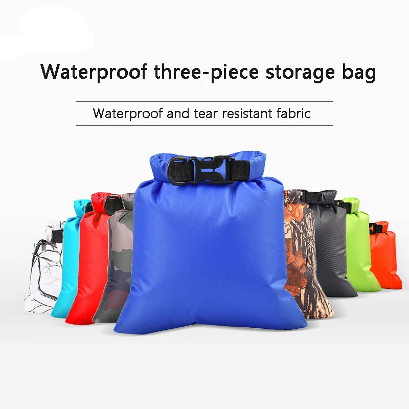 Outdoor Three-Piece Waterproof Bag, River Tracing, Rafting, Campping, Multi-purpose Storage Bag, Swimming Waterproof Bag