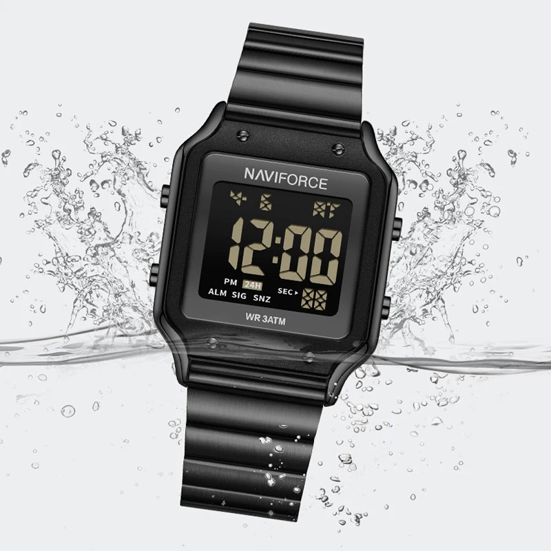 2024 NAVIFORCE Luxury Brand Electronic Sports Watches for Women 3ATM Water Resistant Wristwatch Female Square Clock Reloj Mujer