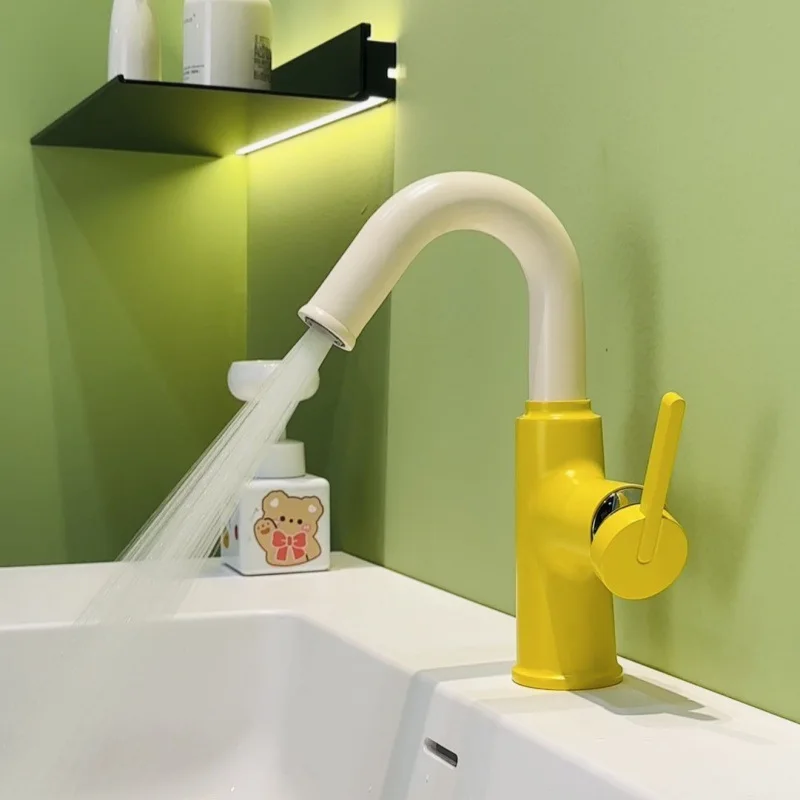 Children's basin hot and cold faucet cartoon kindergarten color face wash hand pool basin mouthwash household