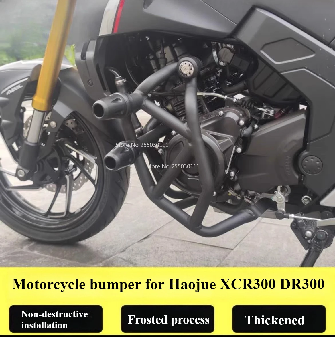 

Motorcycle bumper for Haojue XCR300 DR300 anti-fall bumper double rubber head competition bar engine guard bar