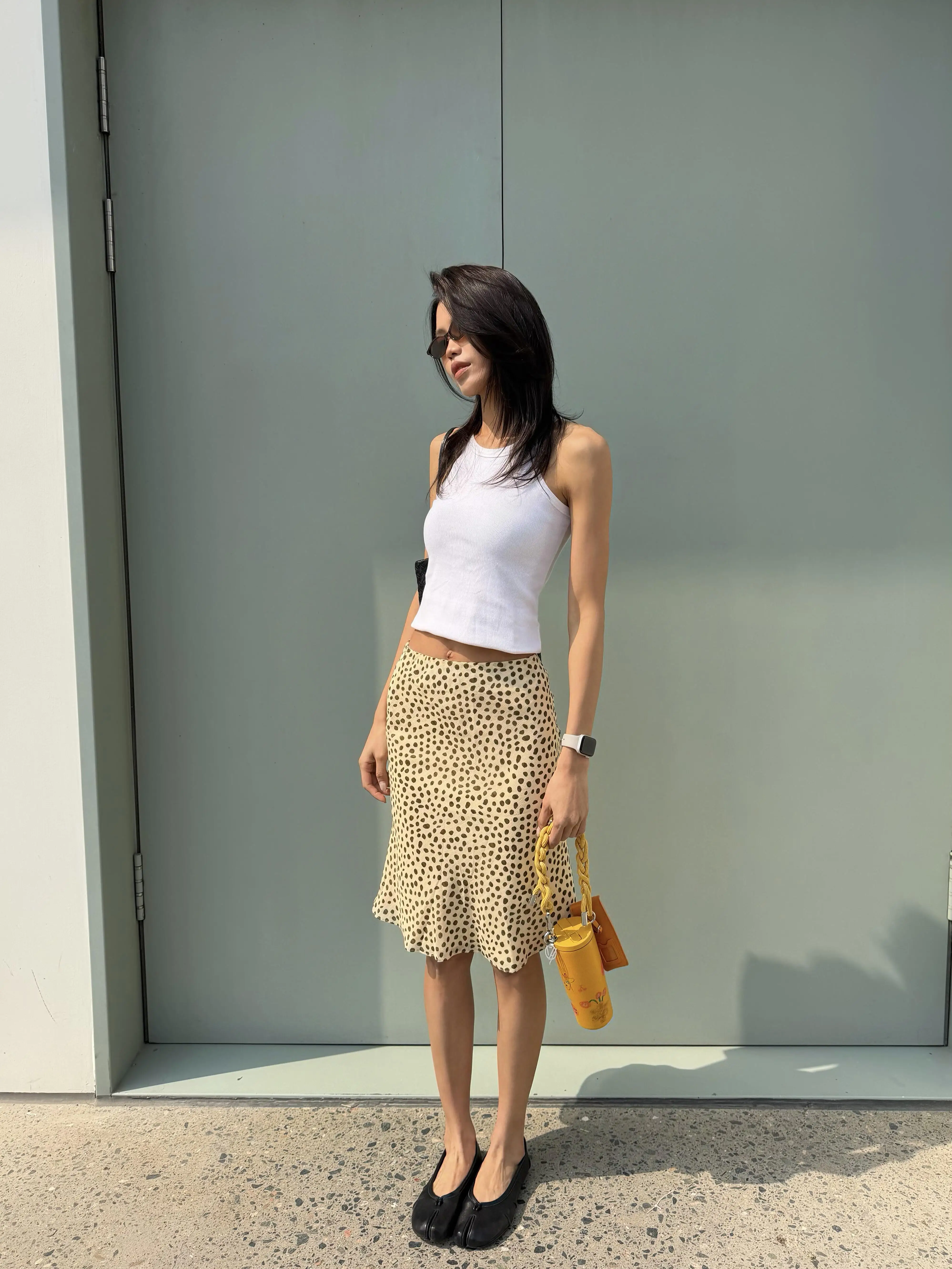 American Retro Yellow Dot Lazy South France Vacation Half Skirt Women Summer Fish Tail Skirt Casual Versatile Bodycon Skirt