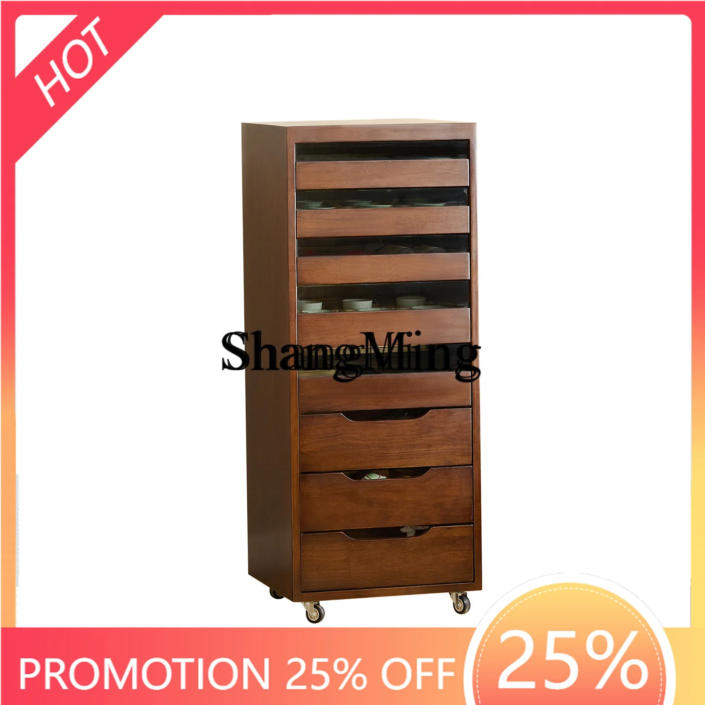 

ZYY Vintage Style Solid Wood Home Storage Chest Cabinet Living Room Tea Set Storage Rack for Collectibles and Jewelry