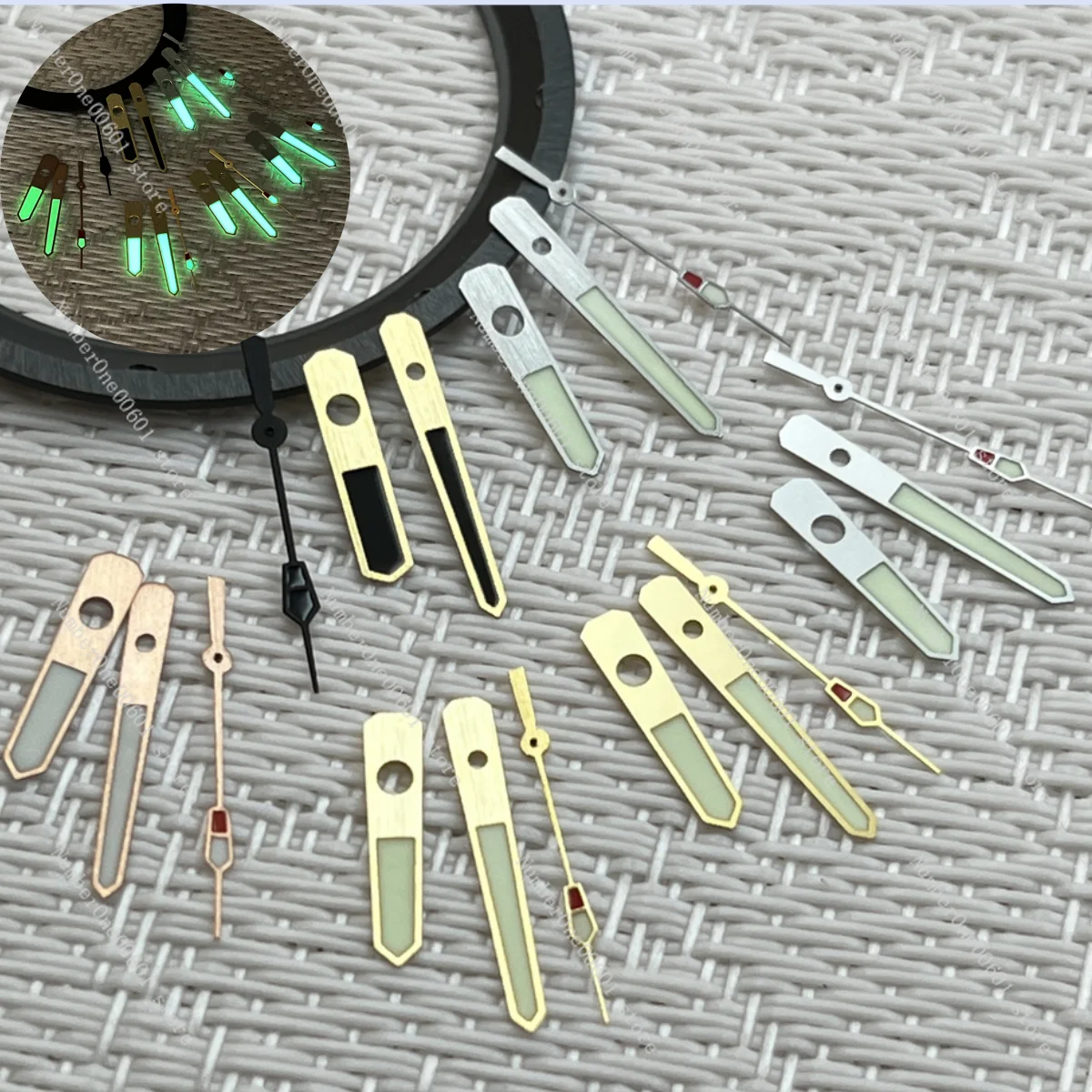 For NH35 NH36 Movement Hand High End Brushed Sand Needle C3 Strong Green Luminous Needle Watch Accessories