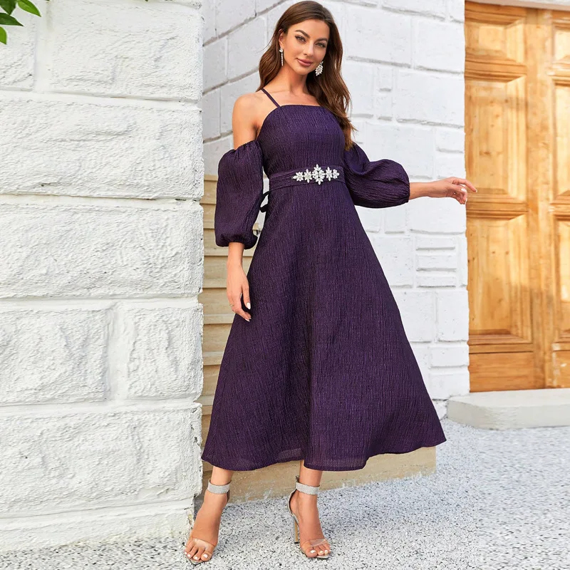 Vestido Retro, vestido de noche para banquete de fiesta, falda elegante con temperamento, nueva ropa clásica simple de alta gama para mujer