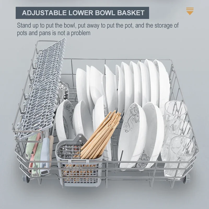 12 مجموعة من غسالات الأطباق المدمجة ذات سعة كبيرة من الفولاذ المقاوم للصدأ، تطهير تلقائي ذكي، غسالة أطباق لدرج التجفيف OEM