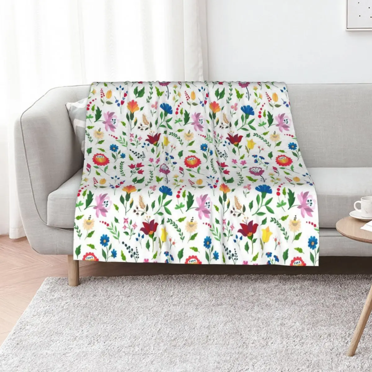 Hungarian folk art pattern Throw Blanket Soft Sherpa Fleece Warm Blanket for Winter