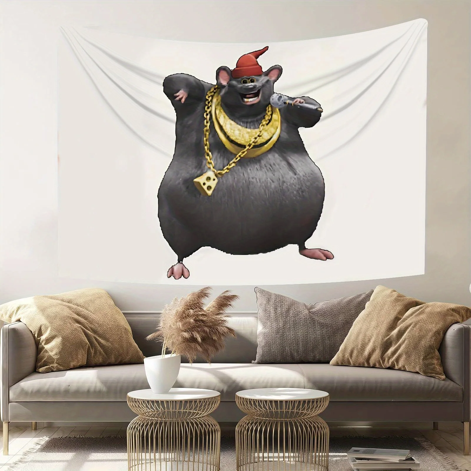 Customize 1pc Large Funny Rooster with Fashion Glasses Tapestry - Wide Wall Hanging Suitable for Bedroom, Living Room, Dorm Deco