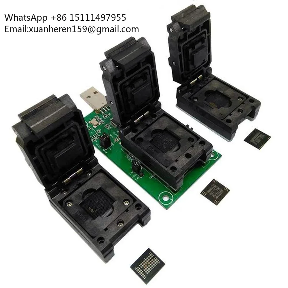 Taidacent eMMC153 / 169 eMCP162 / 186 eMCP221 USB Interface EMMC Test Socket Burn in Test Socket USB Test Socket
