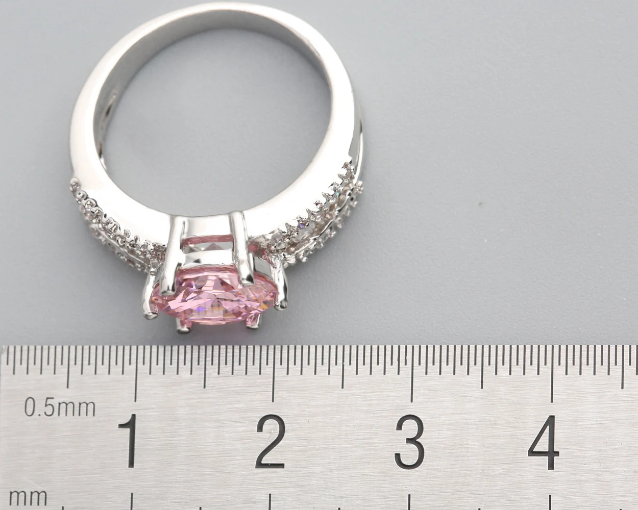 9*9mm Pink Kunzite6 925 Sterling Silver Ring Q1041-F