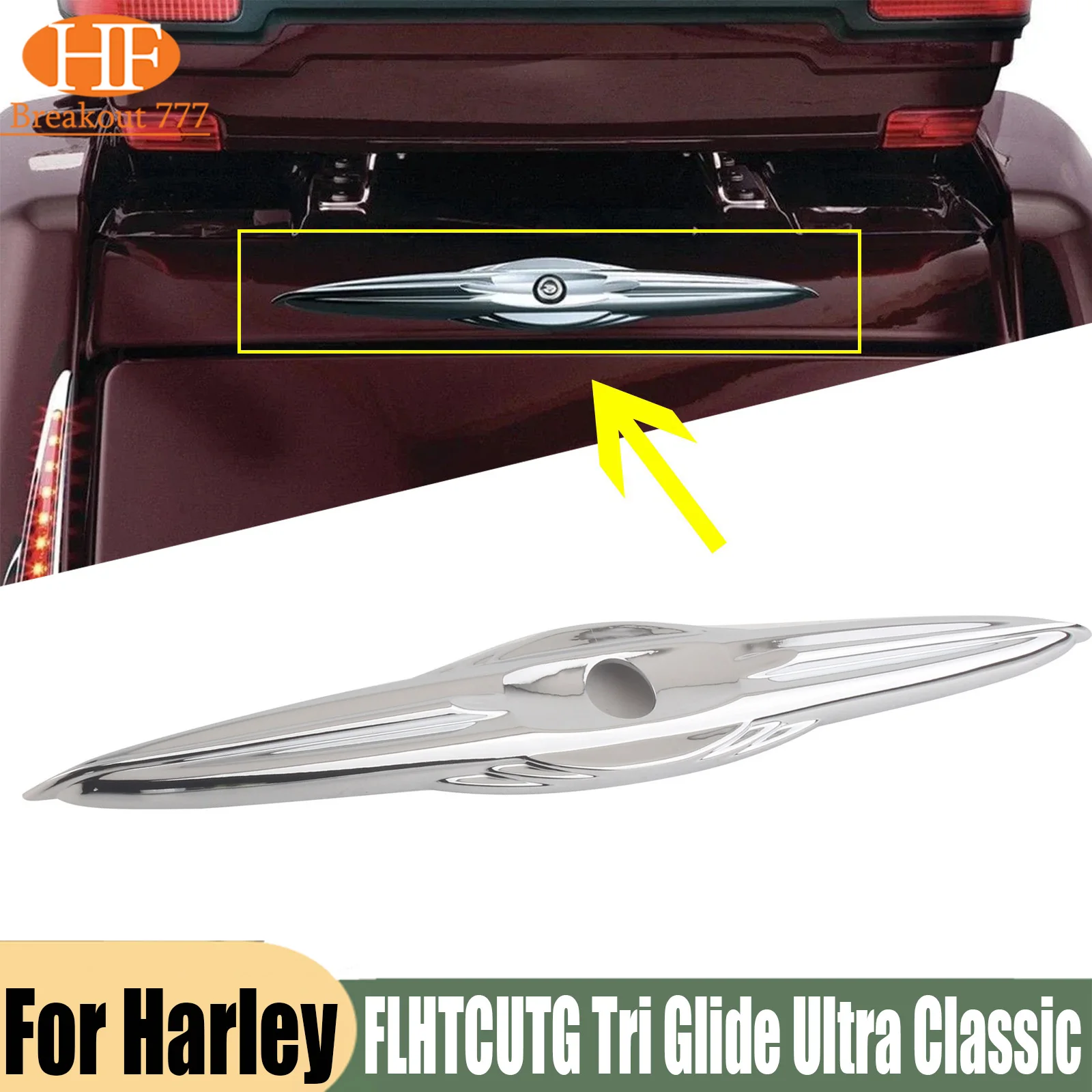 Rear Trunk Latch Accent Trim Fit For Harley Street Tri Glide Trike FLHXXX Black For Harley FLHXXX Street Glide Trike
