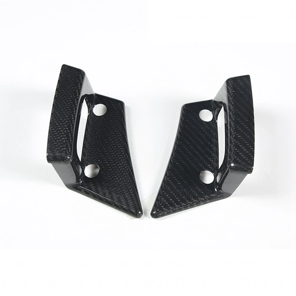 Real Dry Hard Carbon Fiber Exterior Door Handle Switch Button Cover Frame Trim Decoration For Chevrolet Corvette C7 2014-19