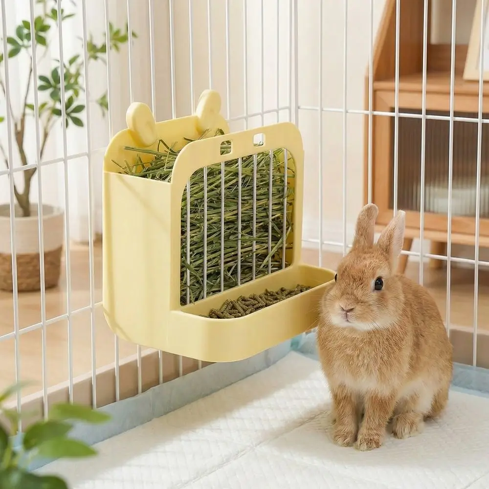 

Практичная настенная кормушка для сена большой вместимости, устойчивая к грызению, из прочного пластика, для кроликов/морских свинок