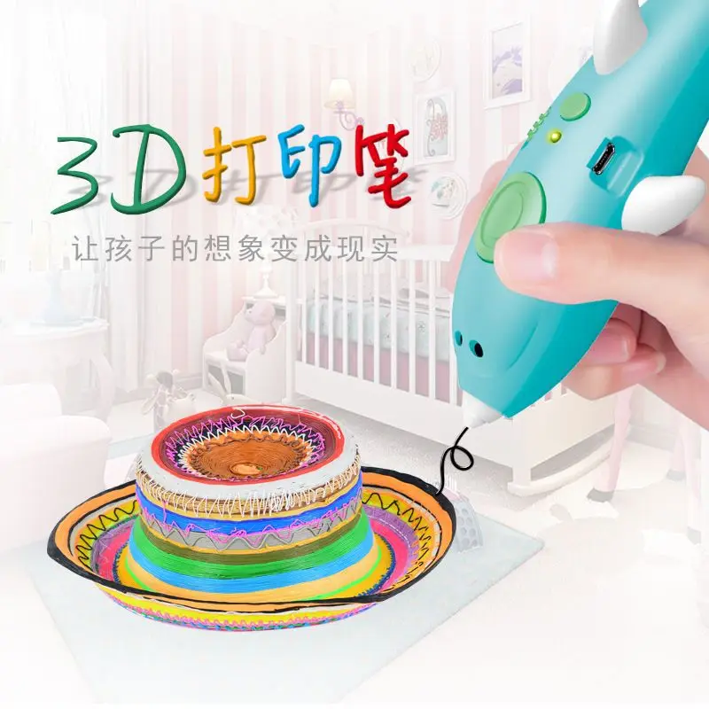 Luxmoc 3D Printing Pen Creative 3D Stereoscopic Toys Models Drawing Pen DIY Graffiti Low Temperature 3D Pen For Kids Gift