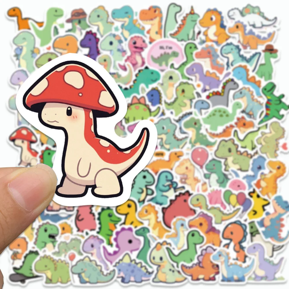 100PCS Cute Short Legged Dinosaur Stickers Cartoon Animals Decals For Suitcase Cup Laptop Skateboards Children's Toys Stickers