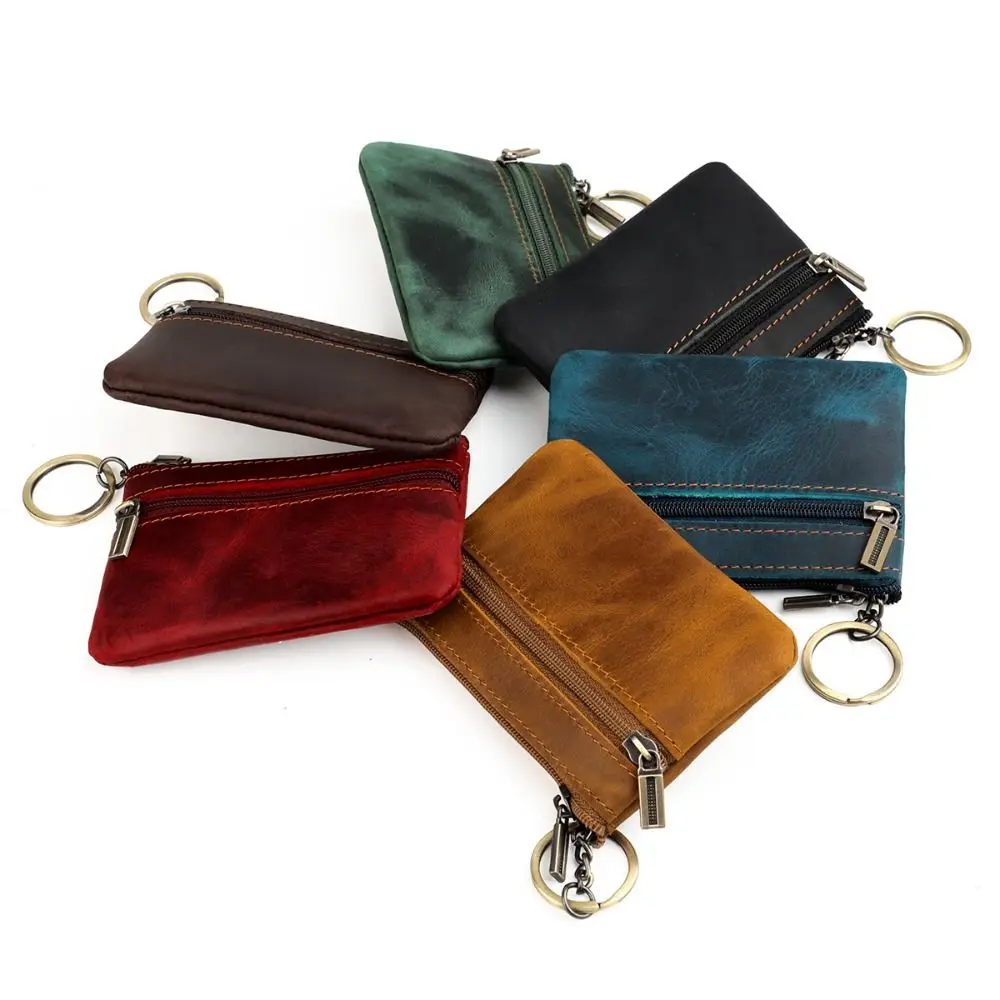 Fashion Waterproof Coin Purse Wallet Handheld Protective Case Money Purse Bag Retro Leather Card Holder Women