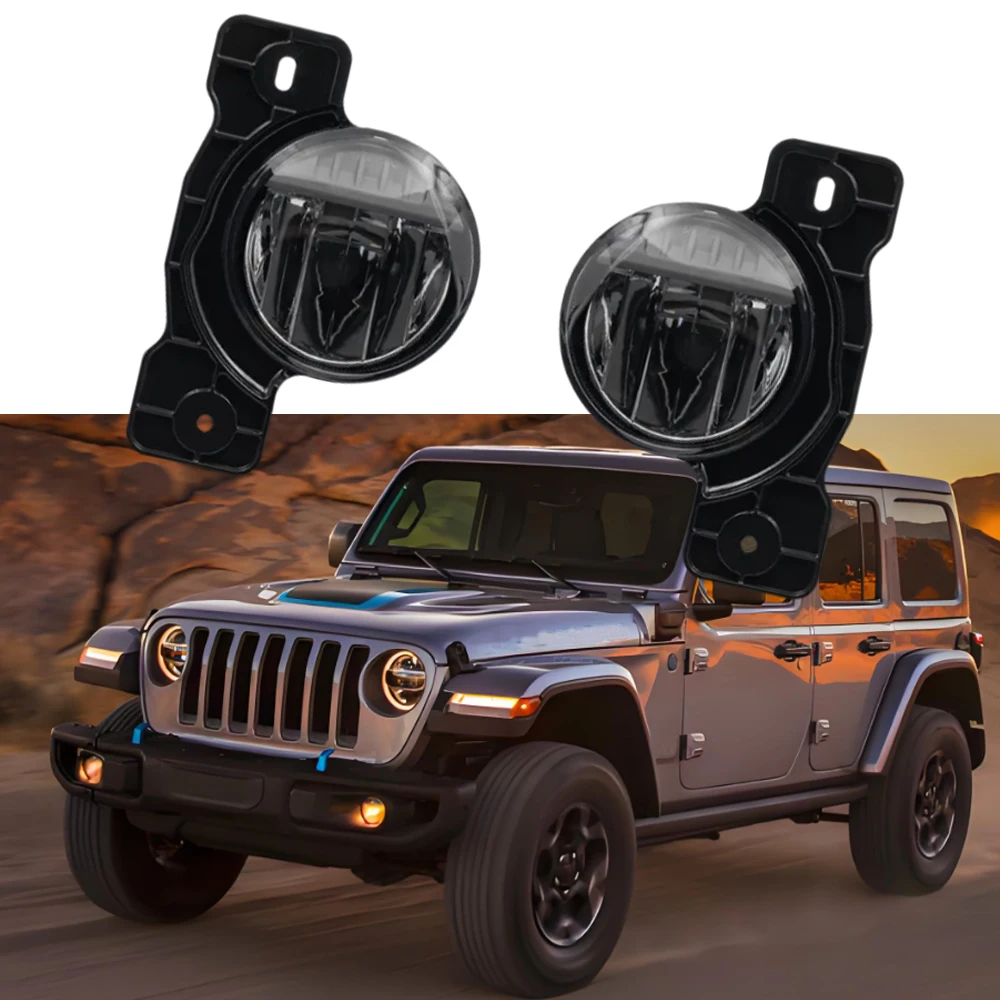 2pcs LED Fog Driving Lights For Jeep Wrangler JK 2017-2018 Wrangler JL 2018-2021 Gladiator JT 2020-2021 68304048AA 68304048AB
