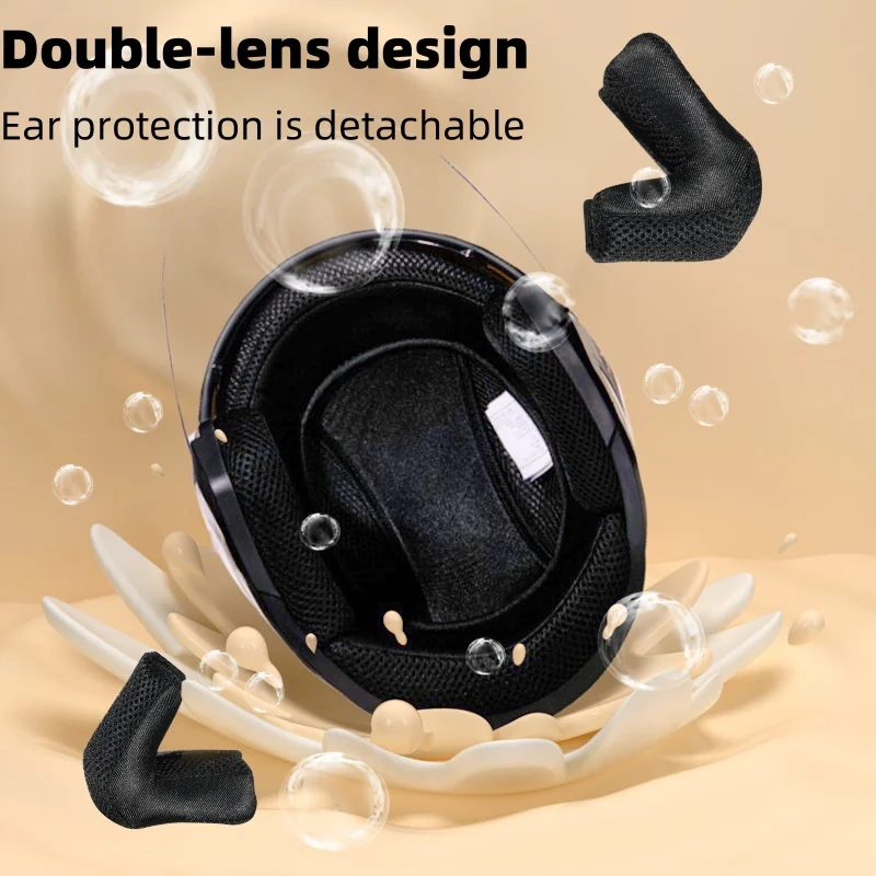 خوذة دراجة نارية كهربائية 2025 مع عدسة مزدوجة مضادة للضباب خوذة لكامل الوجه لركوب جميع المواسم معدات السلامة للرجال والنساء