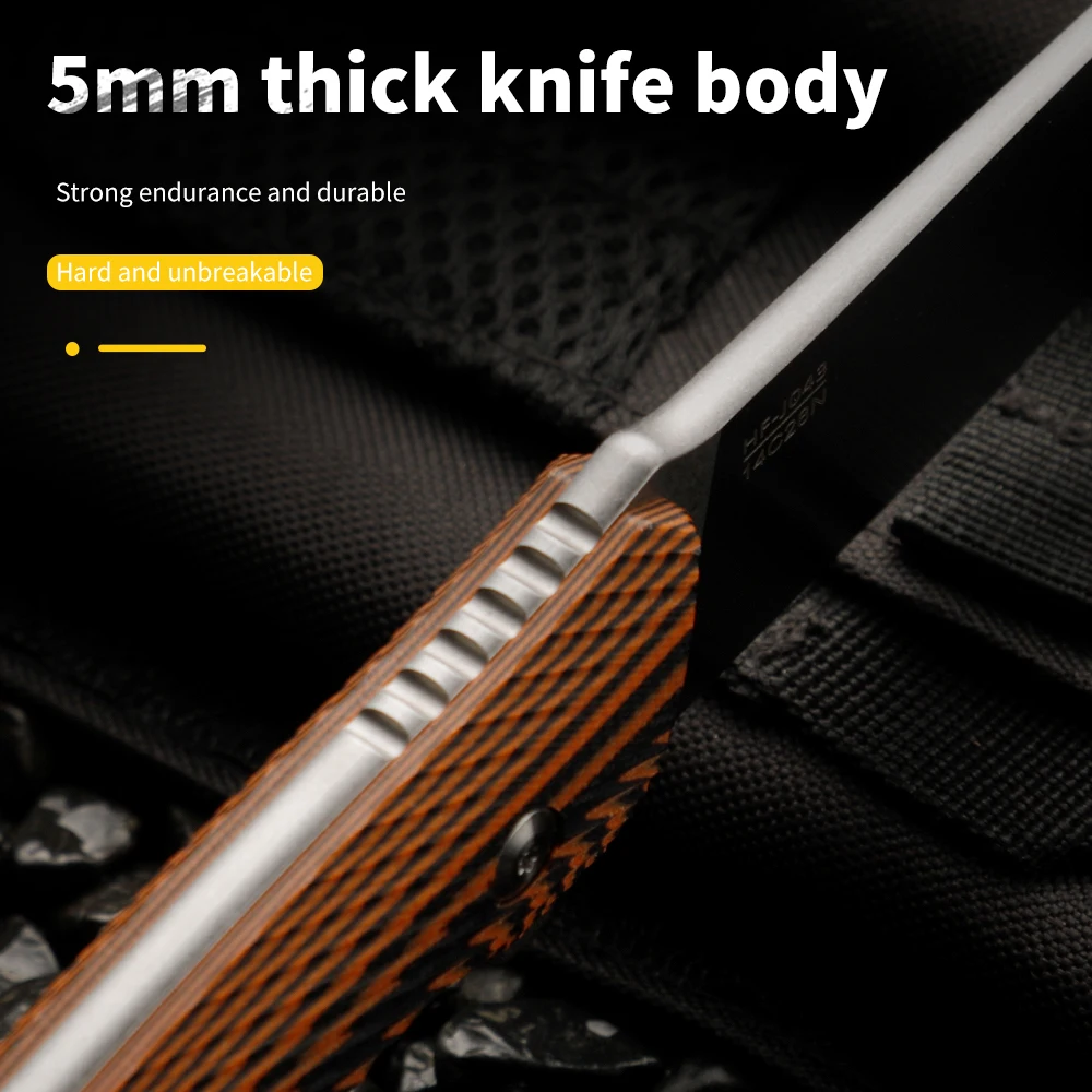 High-quality steel fixed blade, outdoor knife, camping knife with high-hardness stainless steel integrated skeleton and sheath, view 4