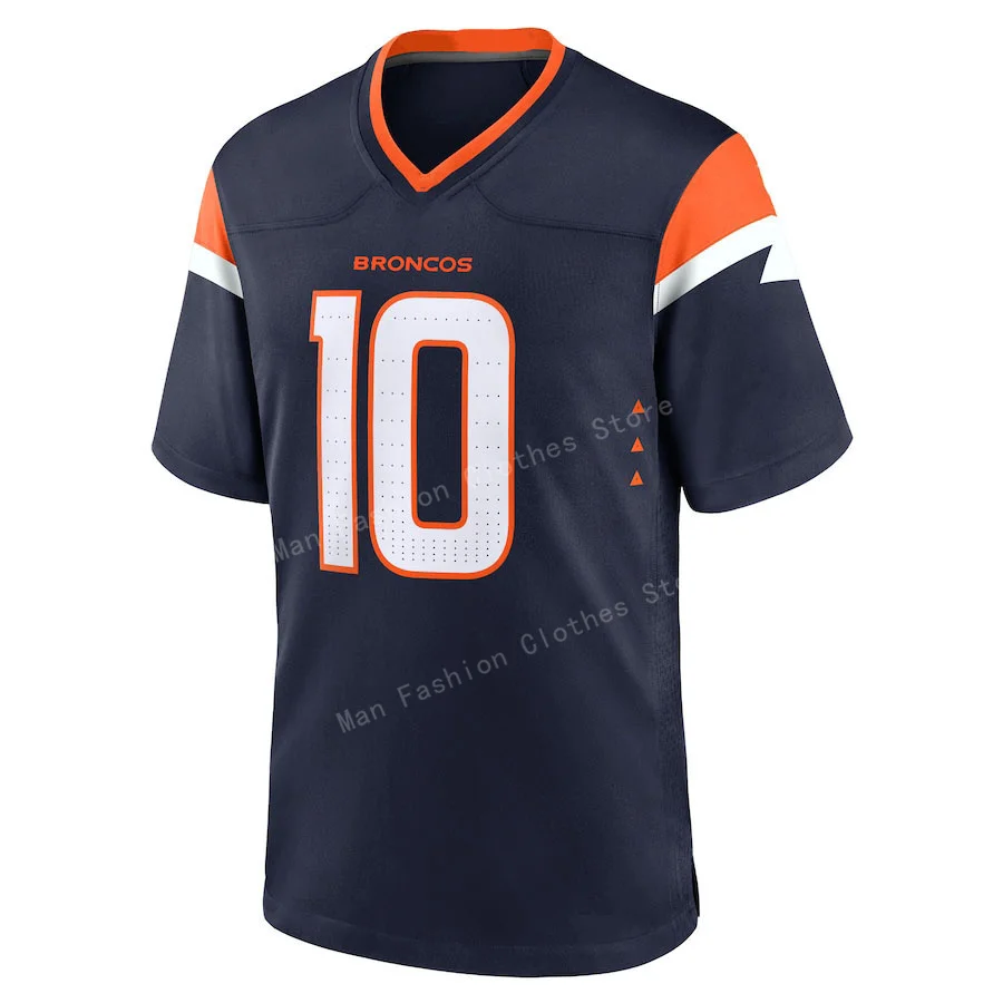 New Arriavl Summer Men Tshirt Rugby Jersey Bo Nix Denver Broncos No.10 Quick Drying Women Men T-Shirt Adult/ KID Jerseys Kit Top