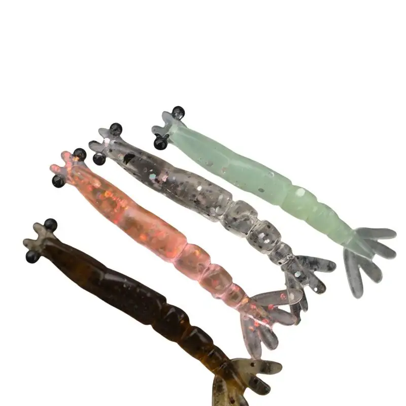 20 Stück Mini Weiche Wurm-Garnelen-Angelköder 0,4g/40mm Künstliche Köder Bass Silikon Angelzubehör – Detail 8