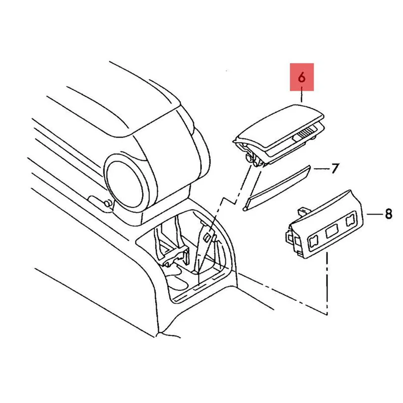 

Classy-Car Interior Under Armrest Box Rear Ashtray With Cover 8E0857961 For A4 B6 B7 2001-2008 Center Console Rear Ashtray