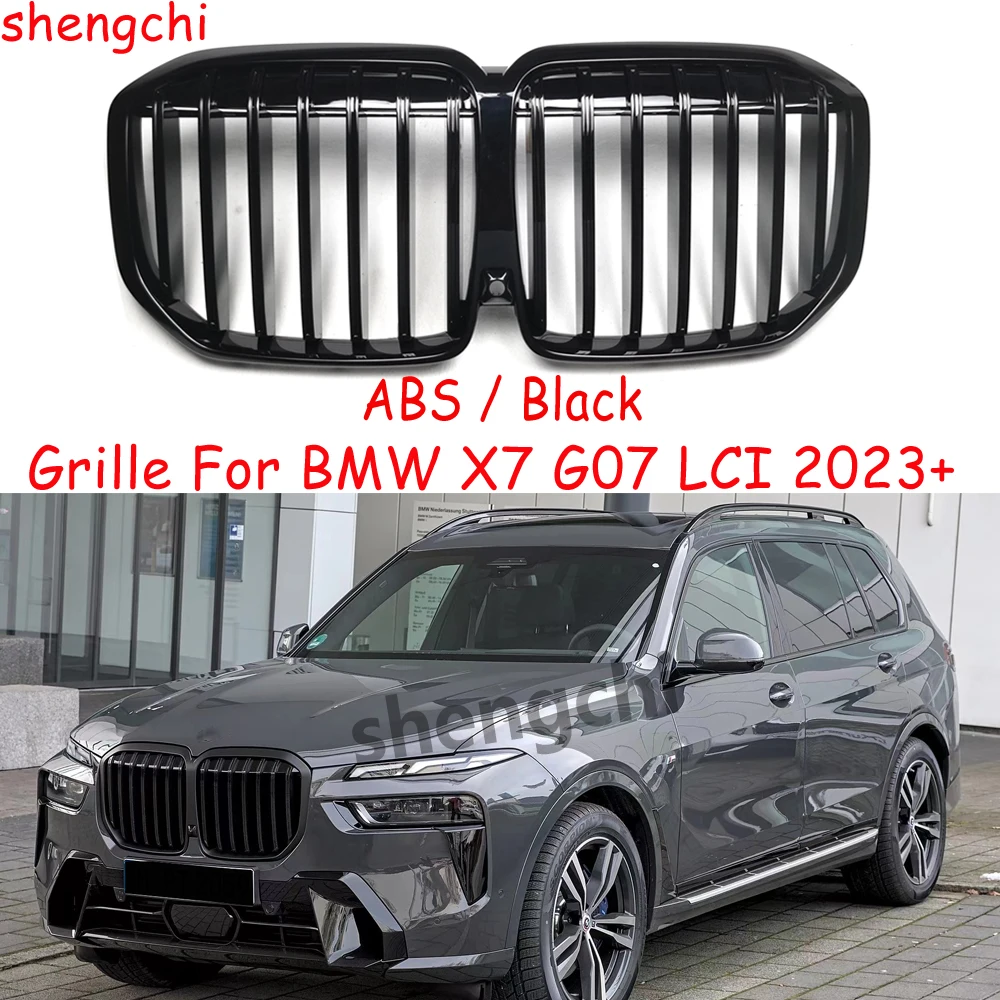 X7 G07 LCI ABS Gloss Black Front Bumper Grille For BMW X7 G07 Lci XDriver 40i 50i M50i M60i Replacement Racing Grills 2023+