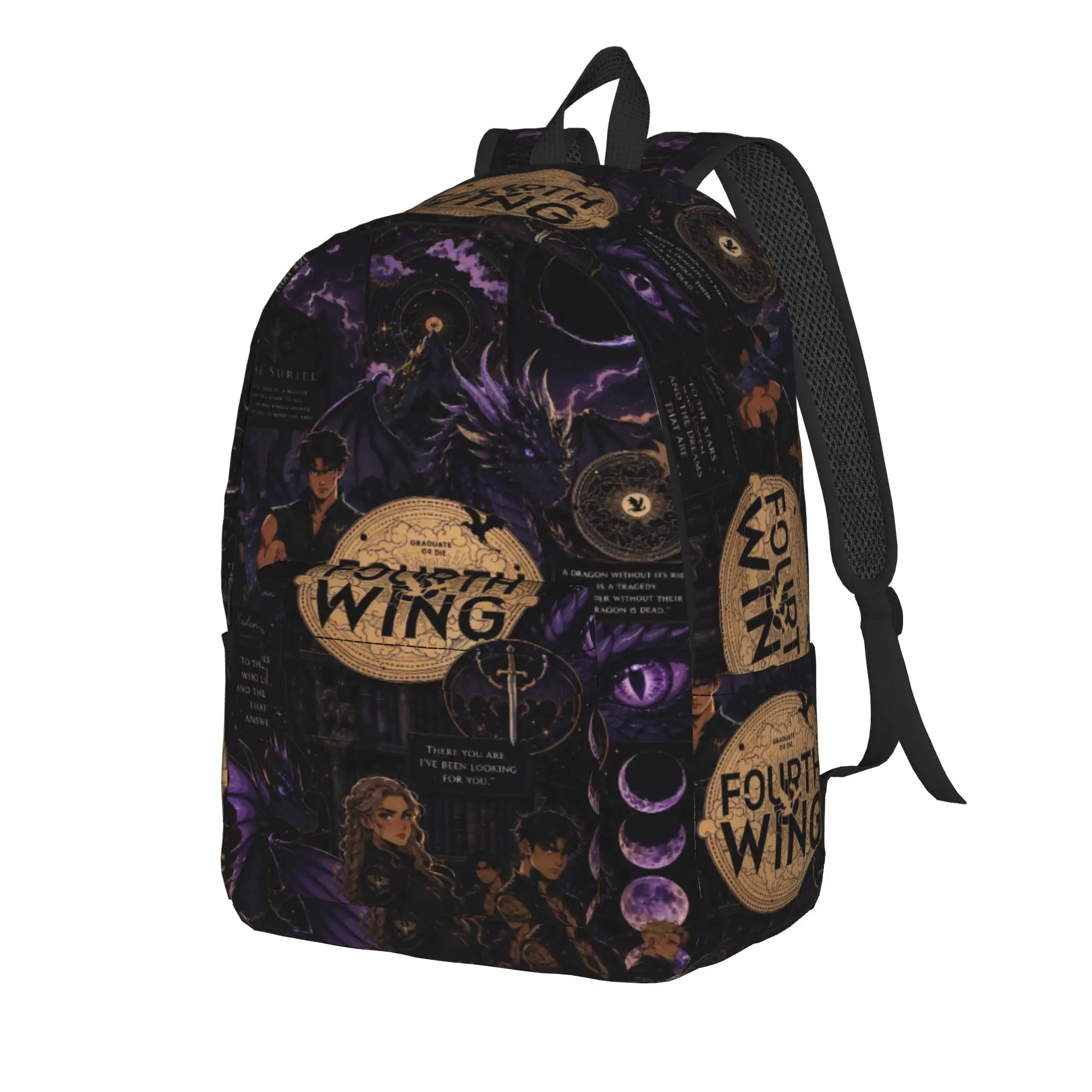 F-Fourth W-Wing Dragon Cool Backpack Gift Student Hiking Travel  Daypack for Men Women Laptop Canvas Bags