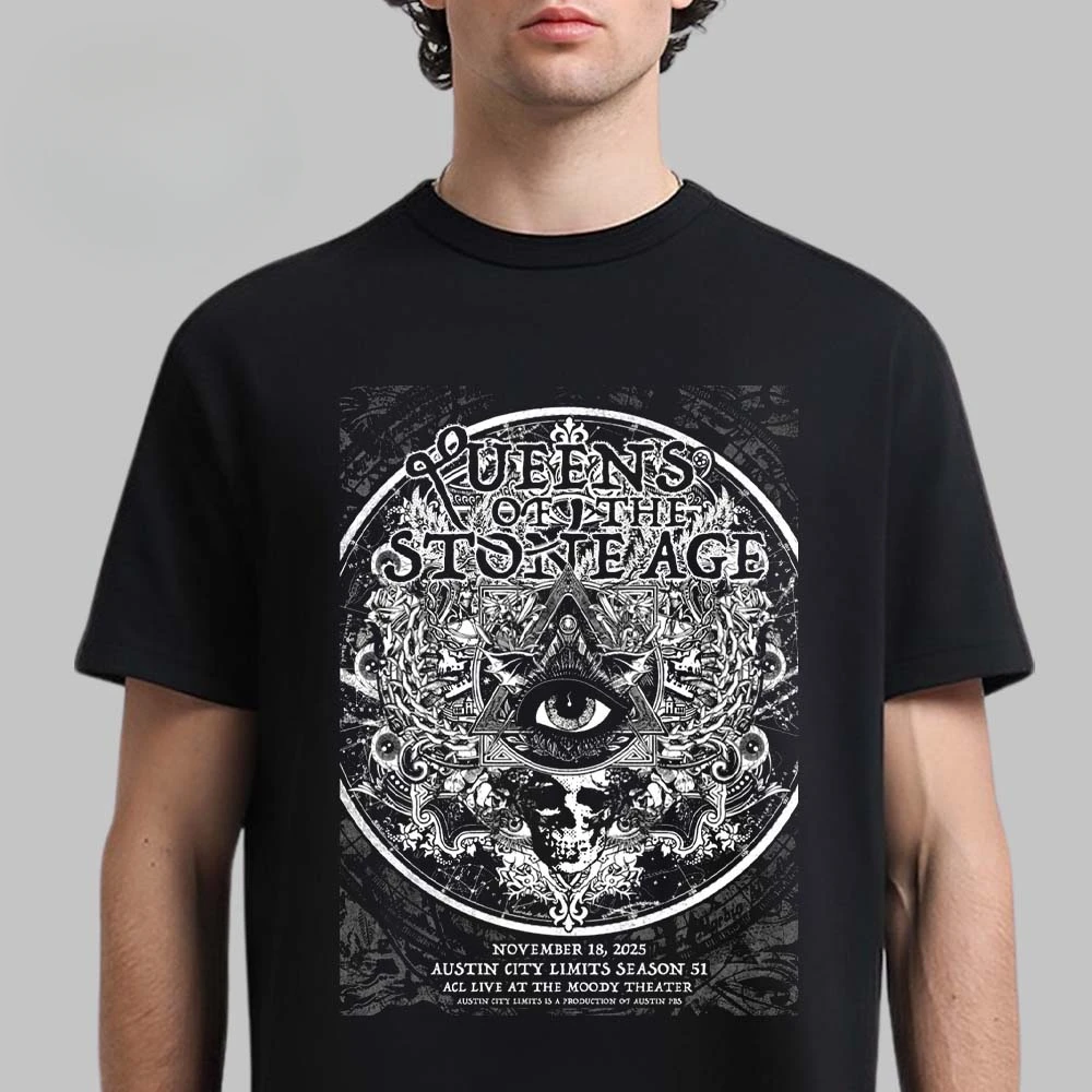 Y2k Queen of The Stone Age Cotton Band Shirt Unisex Summer Short Sleeve Fashion Brand Tee Luxury Casual Vintage T-shirt