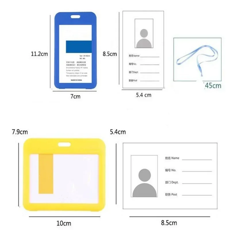 ID 태그 배지 거치대 클립, 수평 수직 작업 허가 케이스, 이름 패스 액세스 버스 작업 카드 커버 케이스, 슬리브 배지 거치대