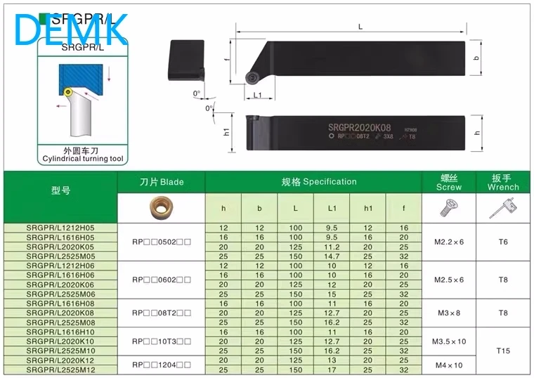 SRGPR SRGPR1212H06 SRGPR1616H08 SRGPR2020K10 SRGPR2020K12 SRGPR2525M12 CNC Lathe Tools External Turning Tool Holder Arbor SRGPL