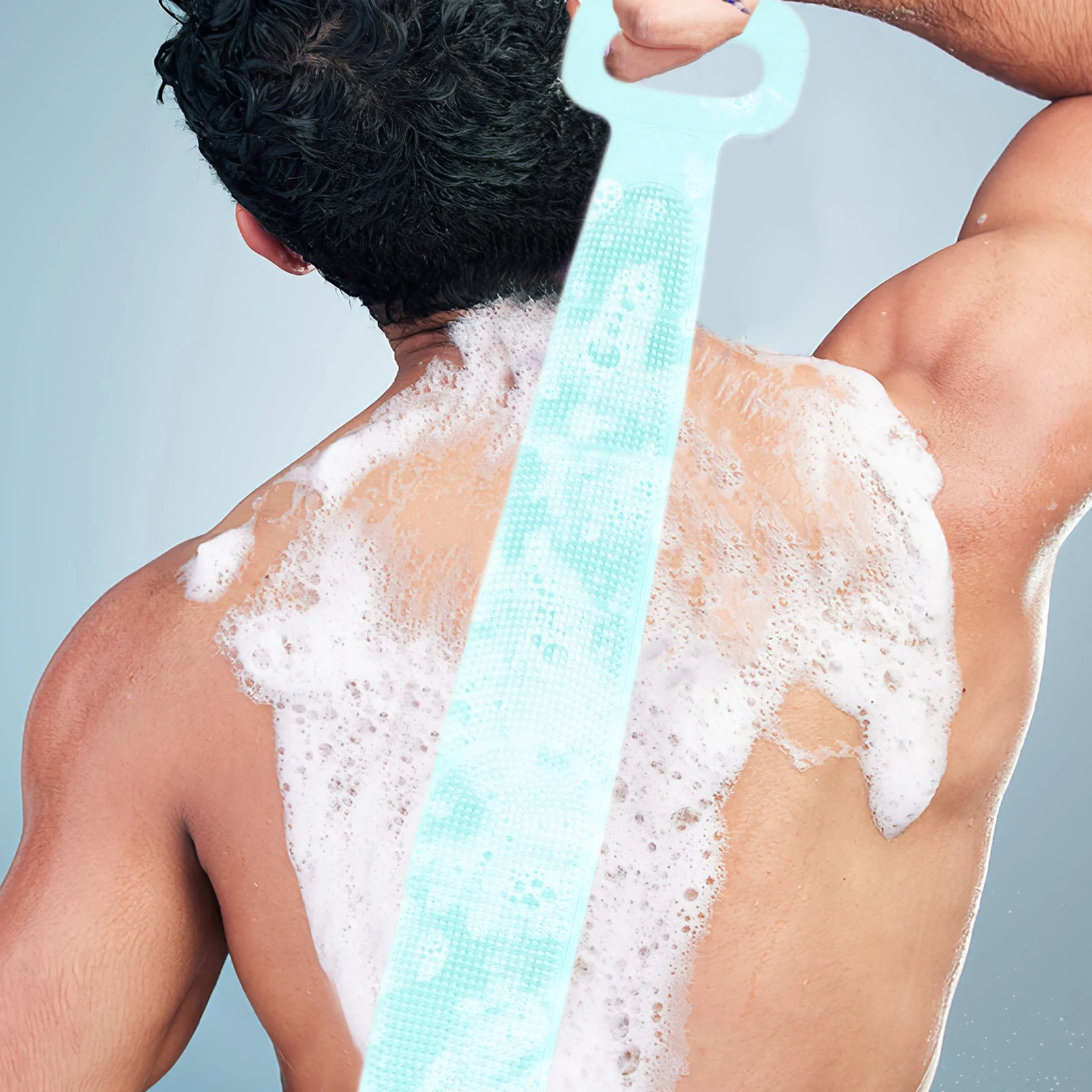 

Premium Silicone Bath Towel For Back Cleaning Exfoliating Rubbing Belt Long Straps Comfortable Durable Travel Size Green Shower