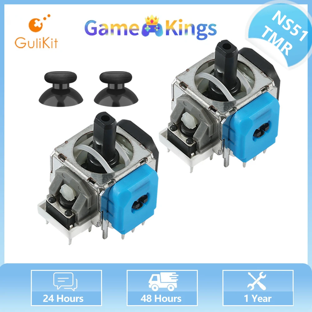 

GuliKit for PS4 PS5 Gamepad Repair TMR Electromagnetic Joystick with Stick Cap for Switch Pro Xbox Series Controller Replacement