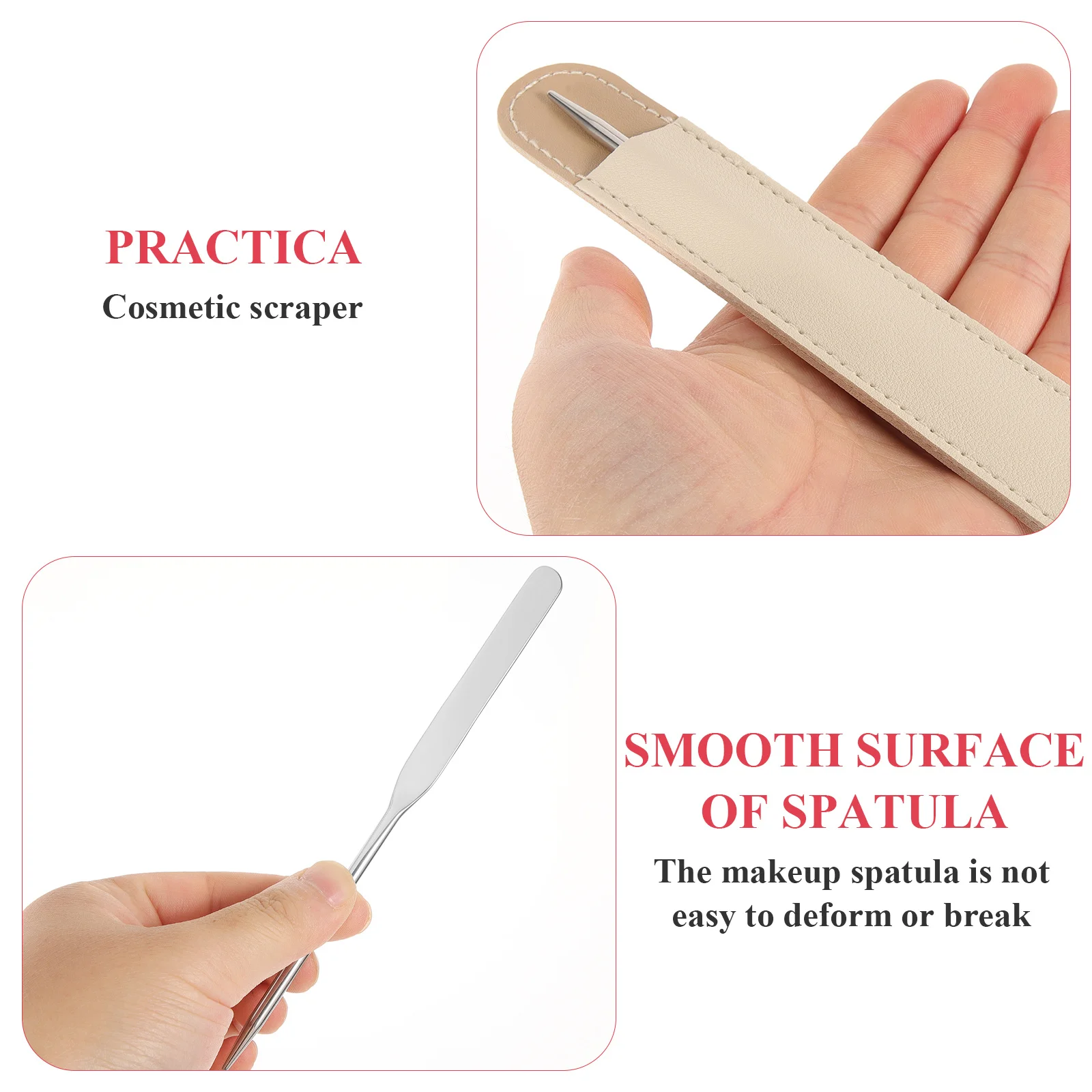 

1Set Makeup Spatula Stainless Steel Foundation Mixing Tool Spatula Long Handle Easy Clean Korean Makeup Set