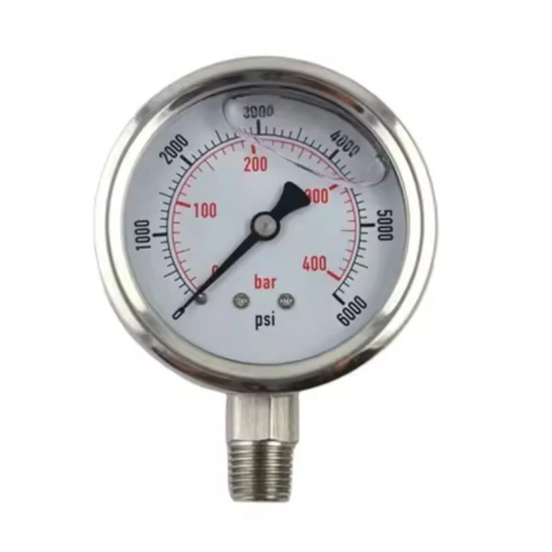 

100mm Diameter Hydraulic Liquid Filled Fuel Pressure Gauge Y100BF Stainless Steel Water Air Liquid Pressure Gauge