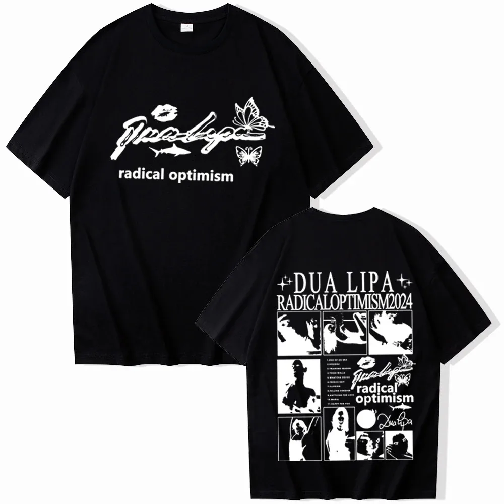 Casual Streetwear Dua-Lipa Radical Optimism T-Shirts Unisex Harajuku O-Neck Short Sleeve Popular Music Training Season Fans Gift