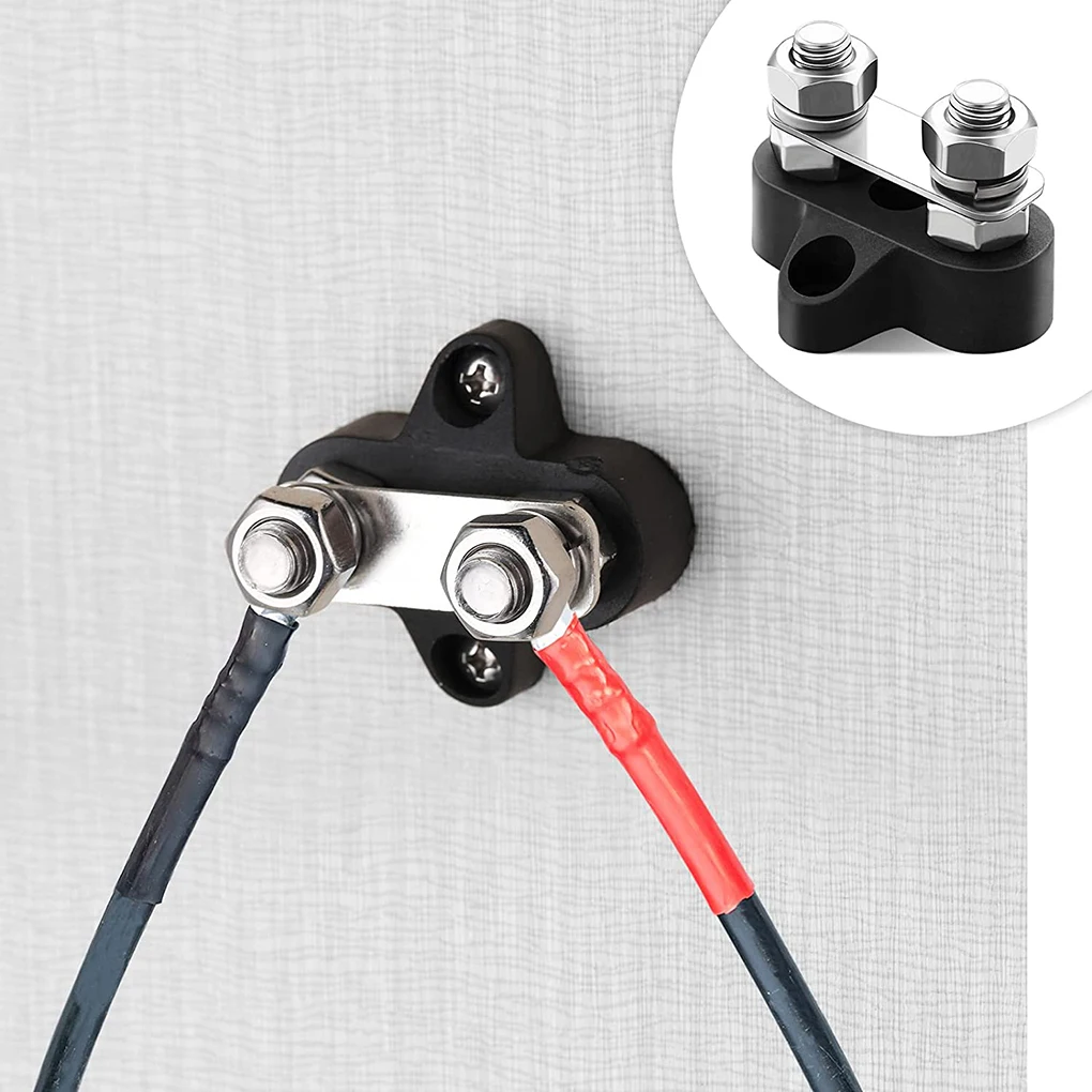 

1 Pair Boat M8 Electric Cable Terminal Removable Fiberglass Base DC 48V Replacing Vehicle Ship RV Dual Stud Terminals