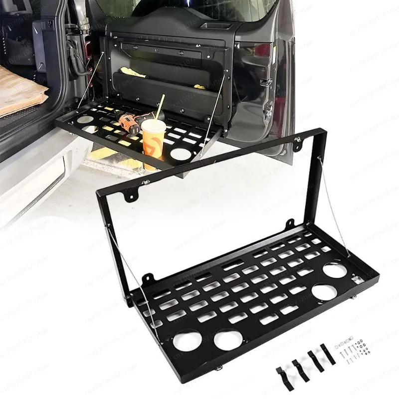 2020-2023 Black Aluminum Alloy Tailgate Table, Foldable Rear Door Shelf Off-Road Storage