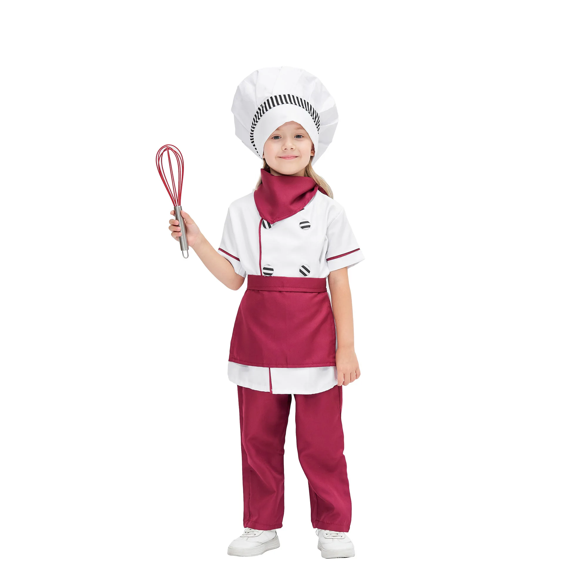 S-XXL Disfraz de pequeño chef para niña Vestido de actuación escénica de cocinero pequeño