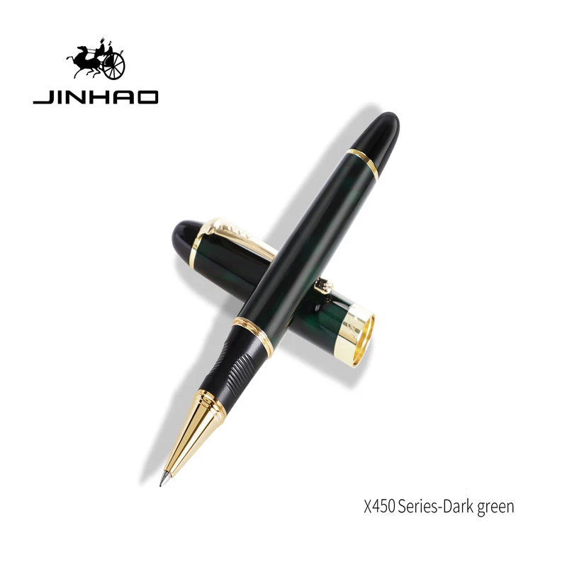 Imagem -02 - Canetas Esferográficas 0.5 mm Nib Full Metal Clipe Dourado Canetas de Luxo Presente do Estudante Papelaria Escritório Material Escolar Jinhao-x450