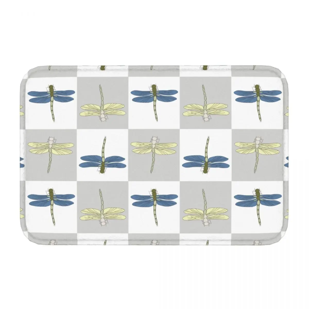 Non-slip Doormat Dragonfly Grid Carpet Living Room Kitchen Mat Welcome Indoor Modern